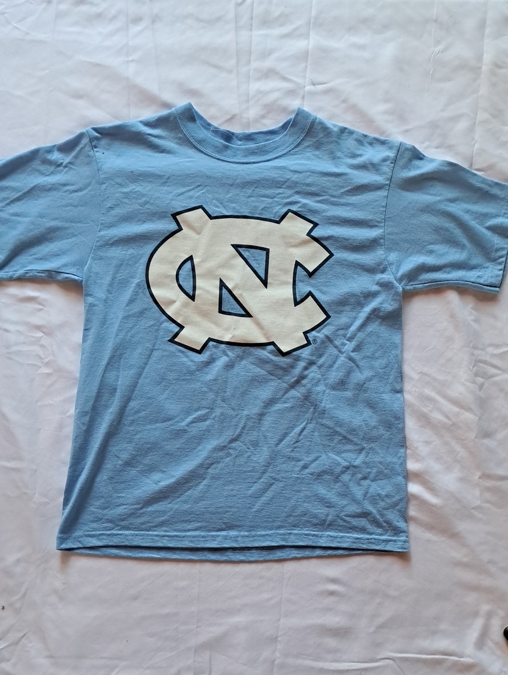 Vintage North Carolina Tar Heels Light Blue Logo Tee 50% Cotton